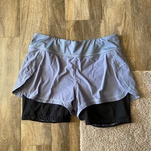 Athleta Women's Athletic Shorts - Gray and Black